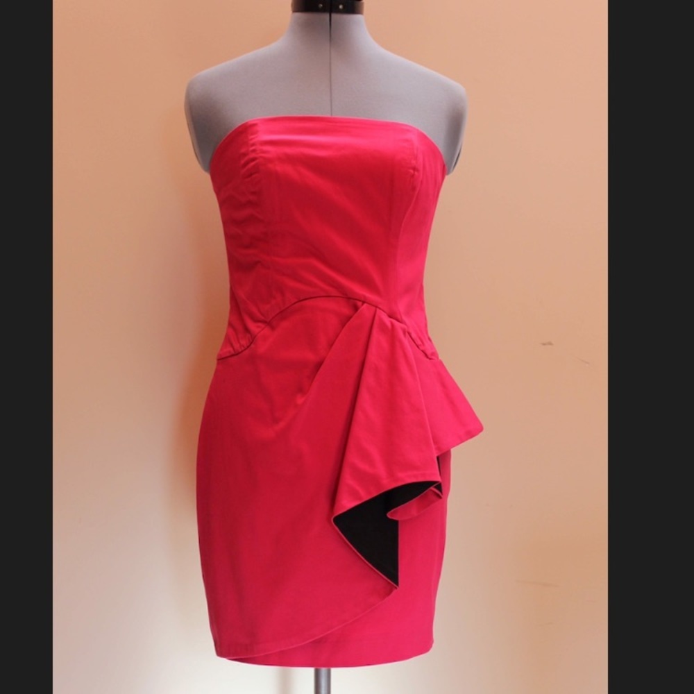 French Connection | Pink Strapless Ruffle Dress - Picture 7 of 13